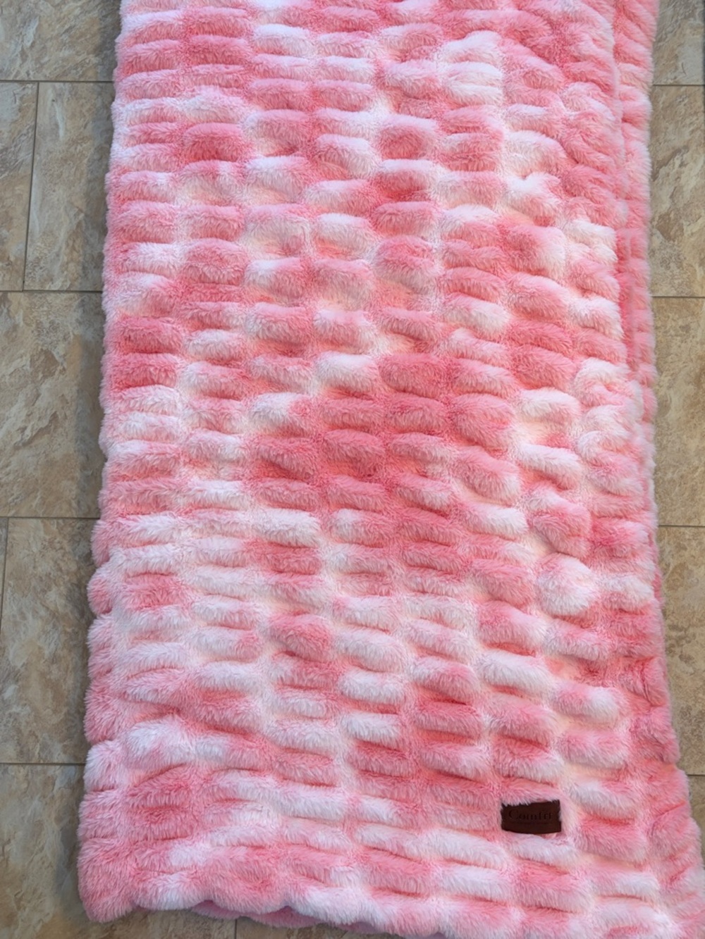 Cozy Pink Plush Throw Blanket by - Picture 2 of 5